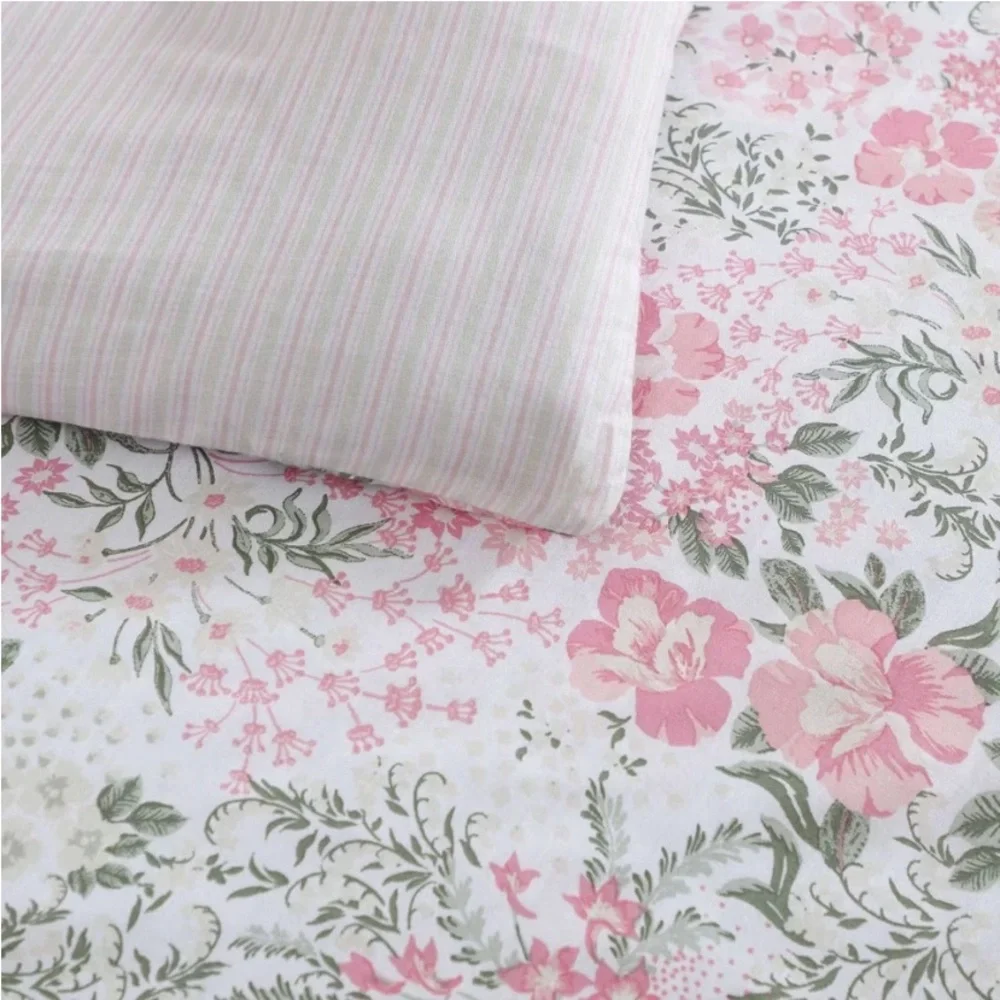 💝 Floral Heather Garden Pink Comforter Set KING LAURA ASHLEY